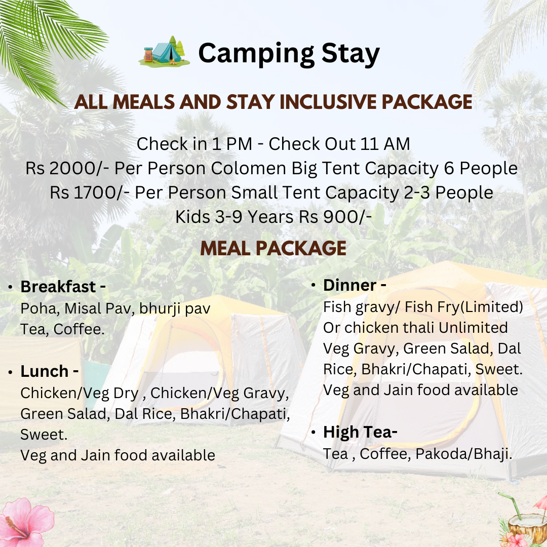 Ac beach resort | baadal pani resort | resort | meal | Affordable Package's | Package's | Camping stay